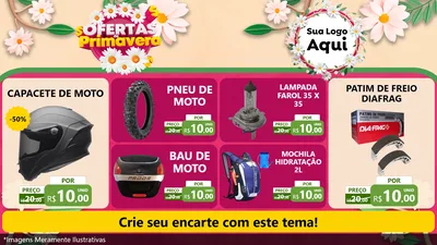 Modelo de TV para TV Horizontal com o tema Ofertas de Primavera para Moto peças