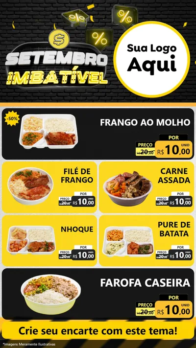 Modelo de TV para TV Vertical com o tema Setembro Imbatível para Restaurante