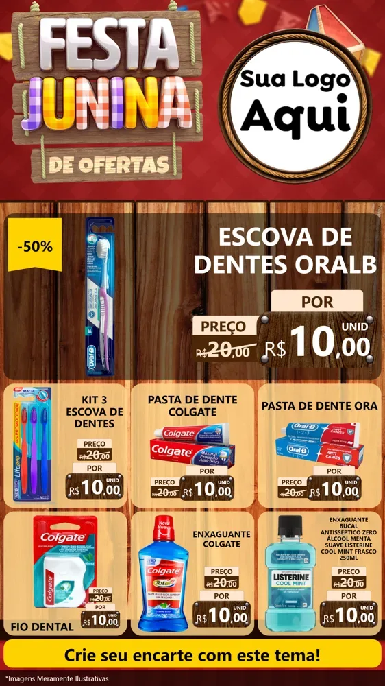 Modelo de Rede Social para Stories com o tema Festa Junina de Ofertas para Higiene Pessoal