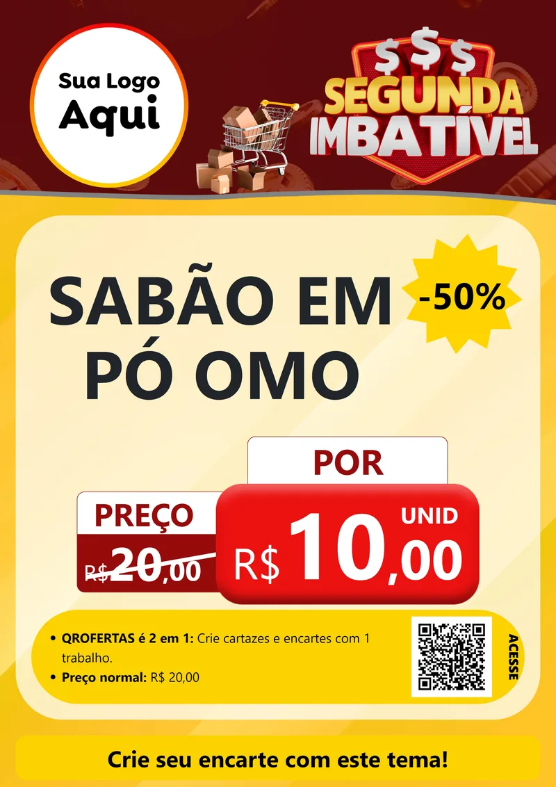 Modelo de Cartaz para Cartaz A4 Vertical com o tema Segunda Imbatível para Produtos de Limpeza