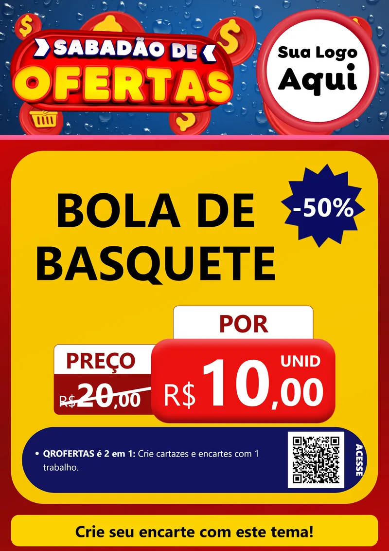 Modelo de Cartaz para Cartaz A4 Vertical com o tema Sabadão de Ofertas para Artigos Esportivos