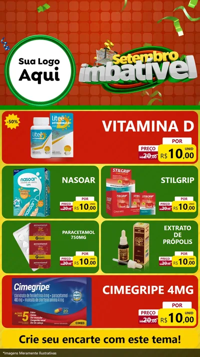 Modelo de TV para TV Vertical com o tema Setembro Imbatível para Farmácia