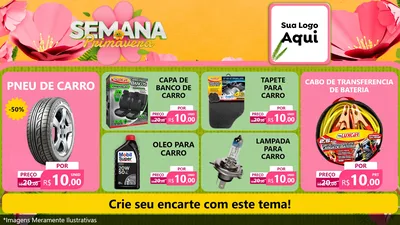 Modelo de TV para TV Horizontal com o tema Semana da Primavera para Auto peças