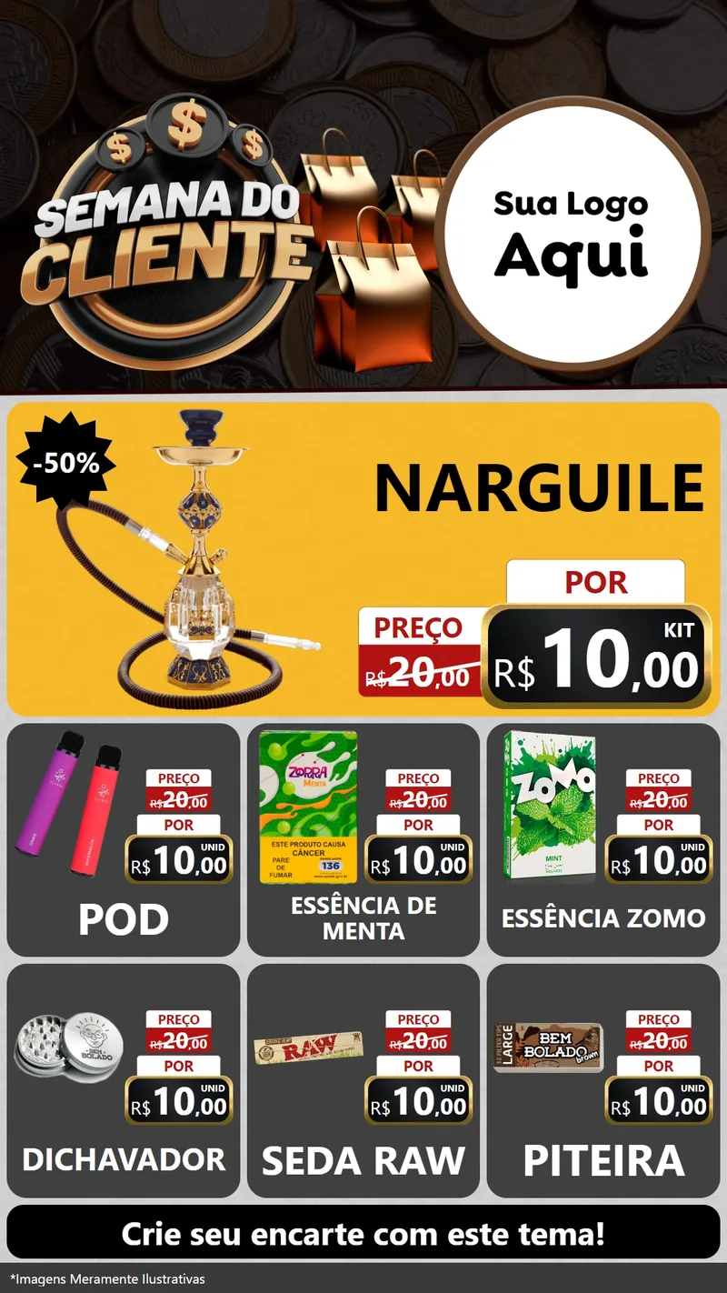 Modelo de Rede Social para Stories com o tema Semana do Cliente para Tabacaria