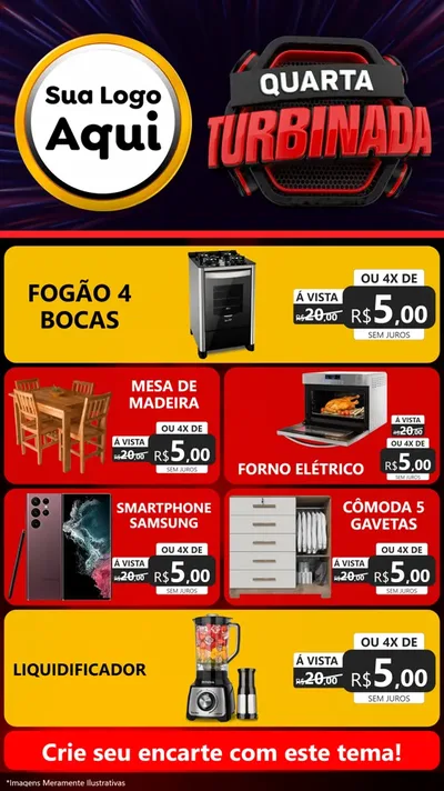 Modelo de TV para TV Vertical com o tema Quarta Turbinada para Móveis e Eletro