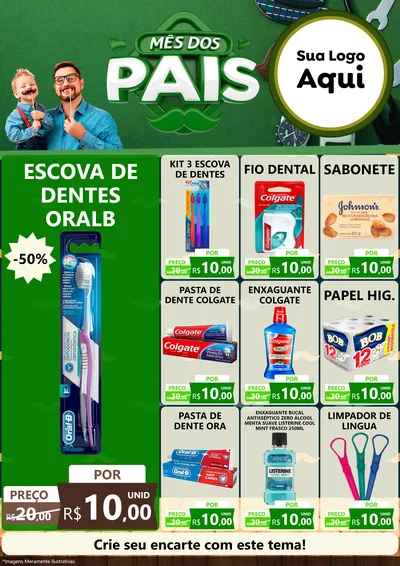Modelo de Encarte para Encarte A4 Vertical com o tema Mês dos Pais para Higiene Pessoal