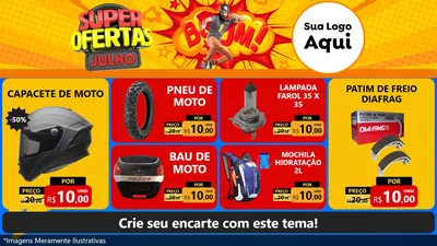 Modelo de TV para TV Horizontal com o tema Super Ofertas Julho para Moto peças