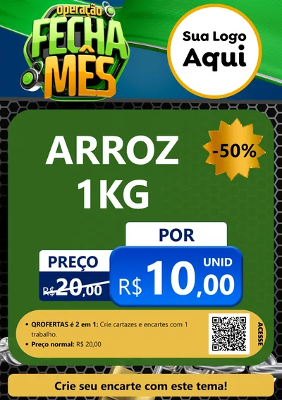 Modelo de Cartaz para Cartaz A4 Vertical com o tema Operação Fecha Mês para Supermercado