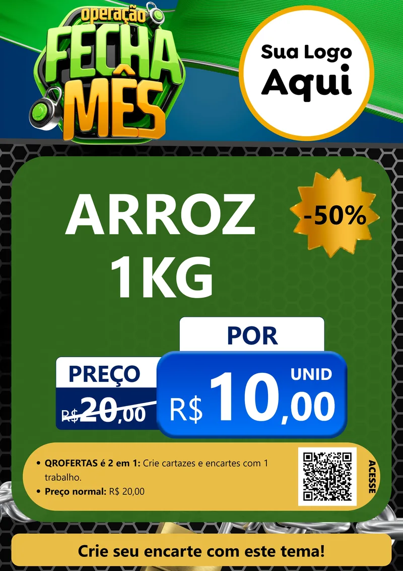 Modelo de Cartaz para Cartaz A4 Vertical com o tema Operação Fecha Mês para Supermercado