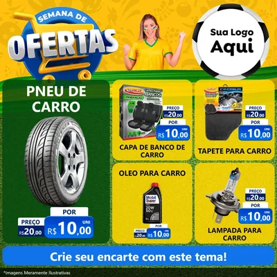 Modelo de Rede Social para Feed Facebook com o tema Semana de Ofertas - Copa para Auto peças