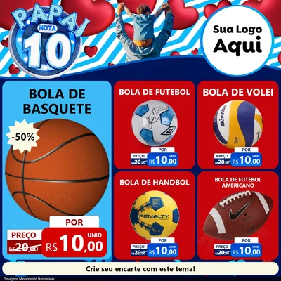 Modelo de Rede Social para Feed Facebook com o tema Papai Nota 10 para Artigos Esportivos