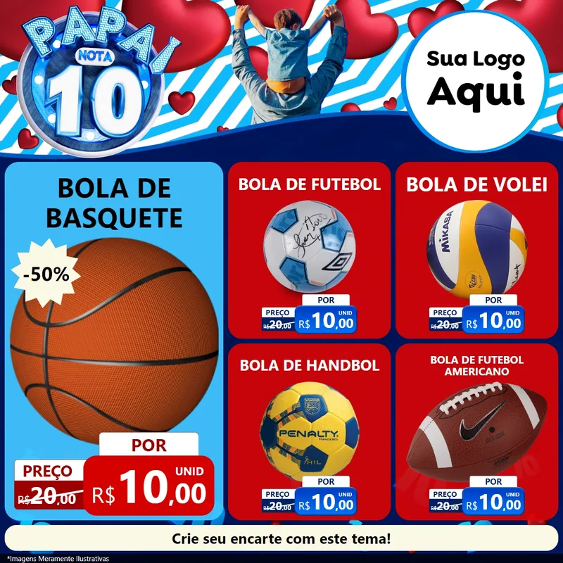 Modelo de Rede Social para Feed Facebook com o tema Papai Nota 10 para Artigos Esportivos