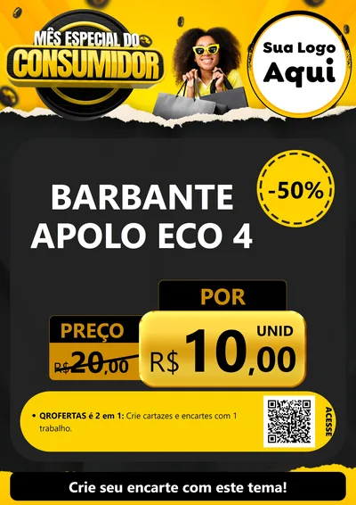 Modelo de Cartaz para Cartaz A4 Vertical com o tema Mês Especial do Consumidor para Armarinho e Aviamentos