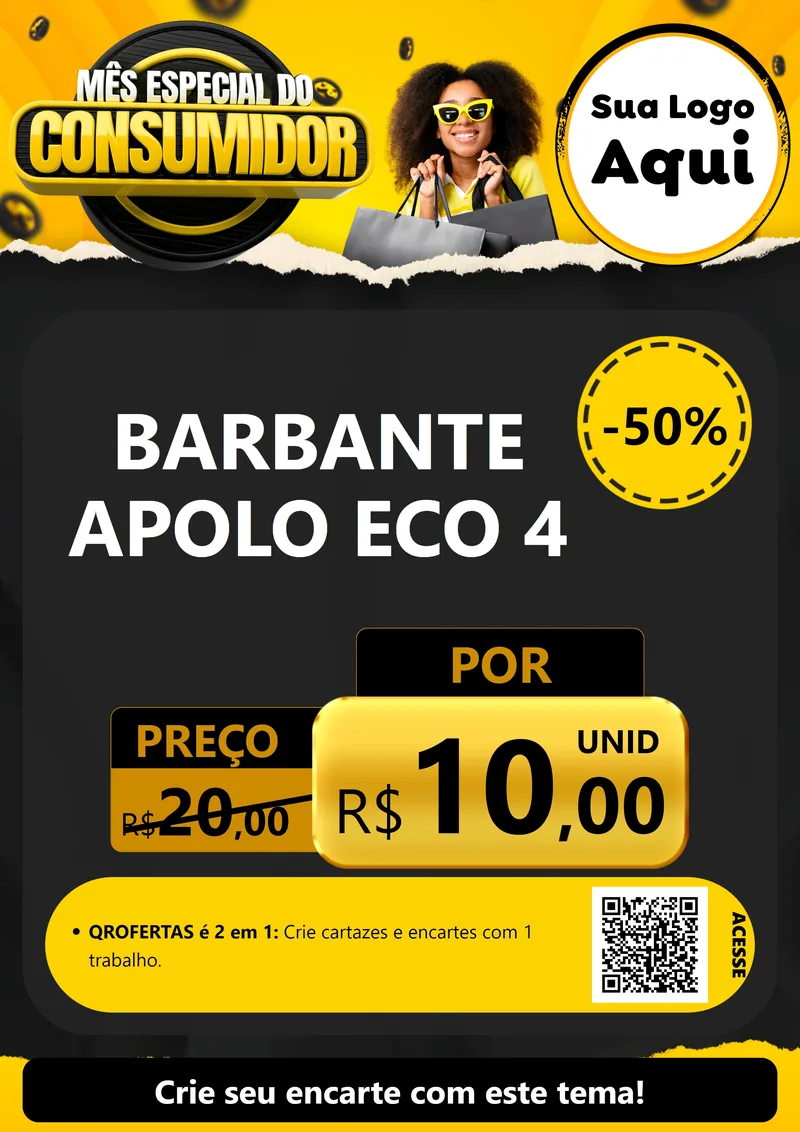 Modelo de Cartaz para Cartaz A4 Vertical com o tema Mês Especial do Consumidor para Armarinho e Aviamentos