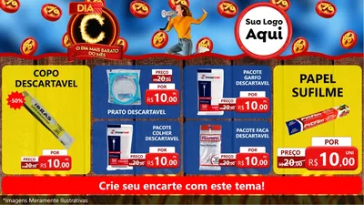 Modelo de TV para TV Horizontal com o tema Dia C - O Dia Mais Barato Do Mês para Embalagens