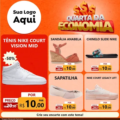 Modelo de Rede Social para Feed Facebook com o tema Quarta da Economia para Calçados