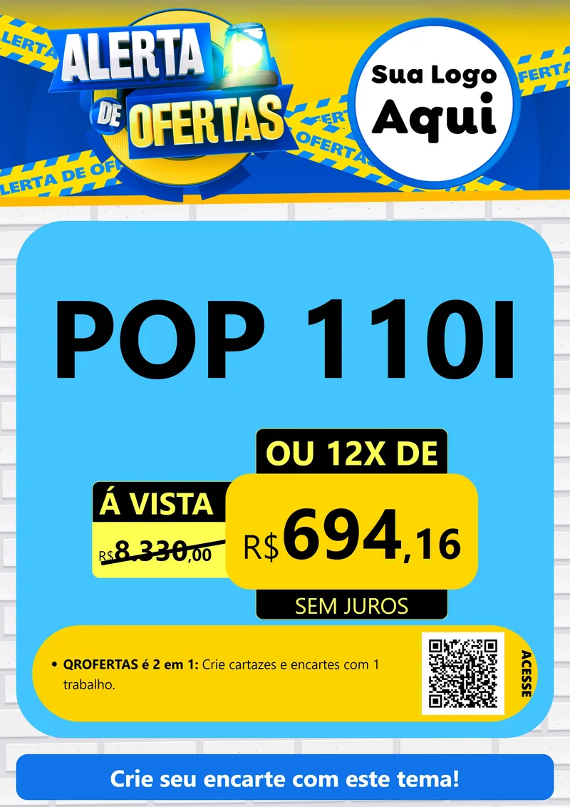 Modelo de Cartaz para Cartaz A4 Vertical com o tema Alerta de Ofertas para Concessionaria de Motos