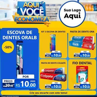 Modelo de Rede Social para Feed Facebook com o tema Aqui Você Economiza para Higiene Pessoal