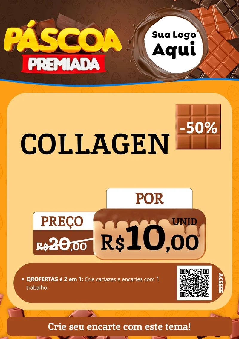 Modelo de Cartaz para Cartaz A4 Vertical com o tema Páscoa Premiada para Suplementos alimentares