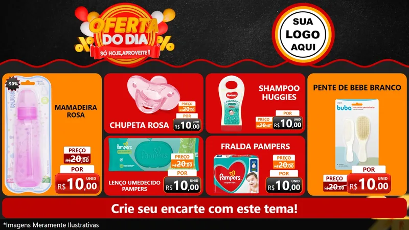 Modelo de TV para TV Horizontal com o tema Oferta do Dia - Só hoje, Aproveite! para Bebês