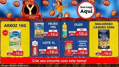 Modelo de TV para TV Horizontal com o tema Dia Y - O Dia Mais Barato Do Mês para Supermercado