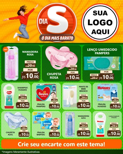 Modelo de Rede Social para Feed Instagram com o tema Dia S - O Dia Mais Barato para Bebês