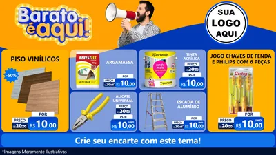 Modelo de TV para TV Horizontal com o tema Barato é aqui para Material para Construção