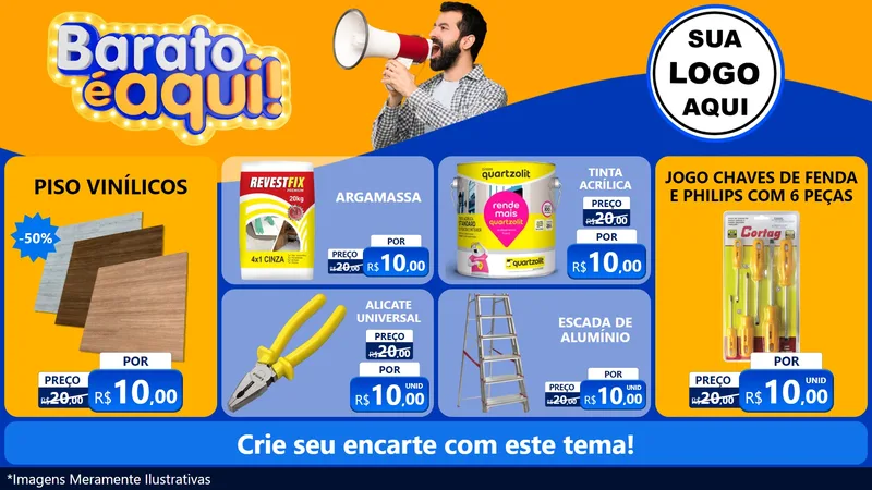 Modelo de TV para TV Horizontal com o tema Barato é aqui para Material para Construção