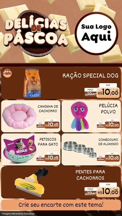 Modelo de TV para TV Vertical com o tema Delícias de Páscoa para Pet Shop
