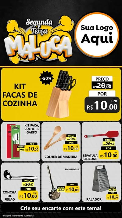 Modelo de Rede Social para Stories com o tema Segunda e Terça Maluca para Utilidades Domésticas