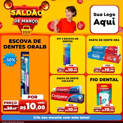 Modelo de Rede Social para Feed Facebook com o tema Saldão de Março para Higiene Pessoal