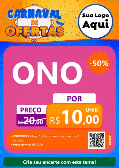 Modelo de Cartaz para Cartaz A4 Vertical com o tema Carnaval de Ofertas para Óticas