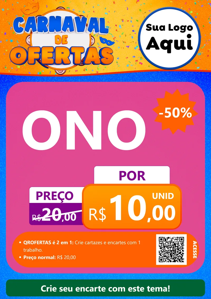 Modelo de Cartaz para Cartaz A4 Vertical com o tema Carnaval de Ofertas para Óticas