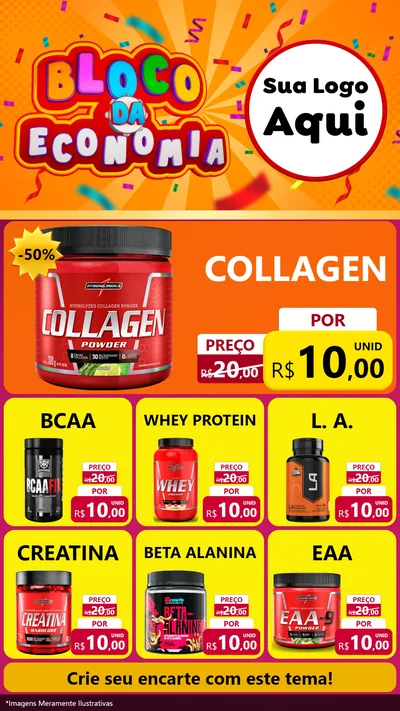 Modelo de Rede Social para Stories com o tema Bloco da Economia para Suplementos alimentares