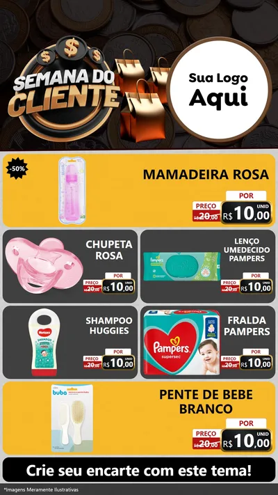 Modelo de TV para TV Vertical com o tema Semana do Cliente para Bebês
