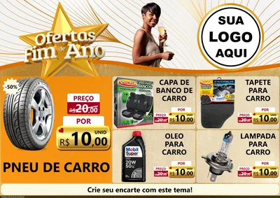 Modelo de Encarte para Encarte A4 Horizontal com o tema Ofertas Fim de Ano para Auto peças