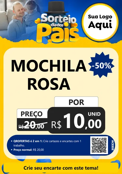 Modelo de Cartaz para Cartaz A4 Vertical com o tema Sorteio Dia Dos Pais para Papelaria