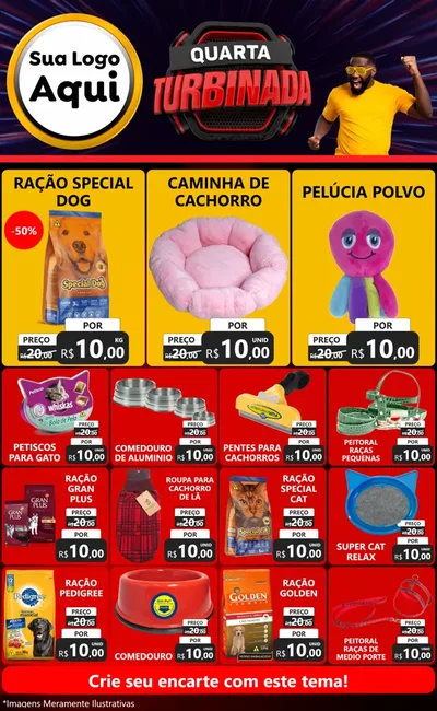 Modelo de Encarte para Encarte Grande com o tema Quarta Turbinada para Pet Shop