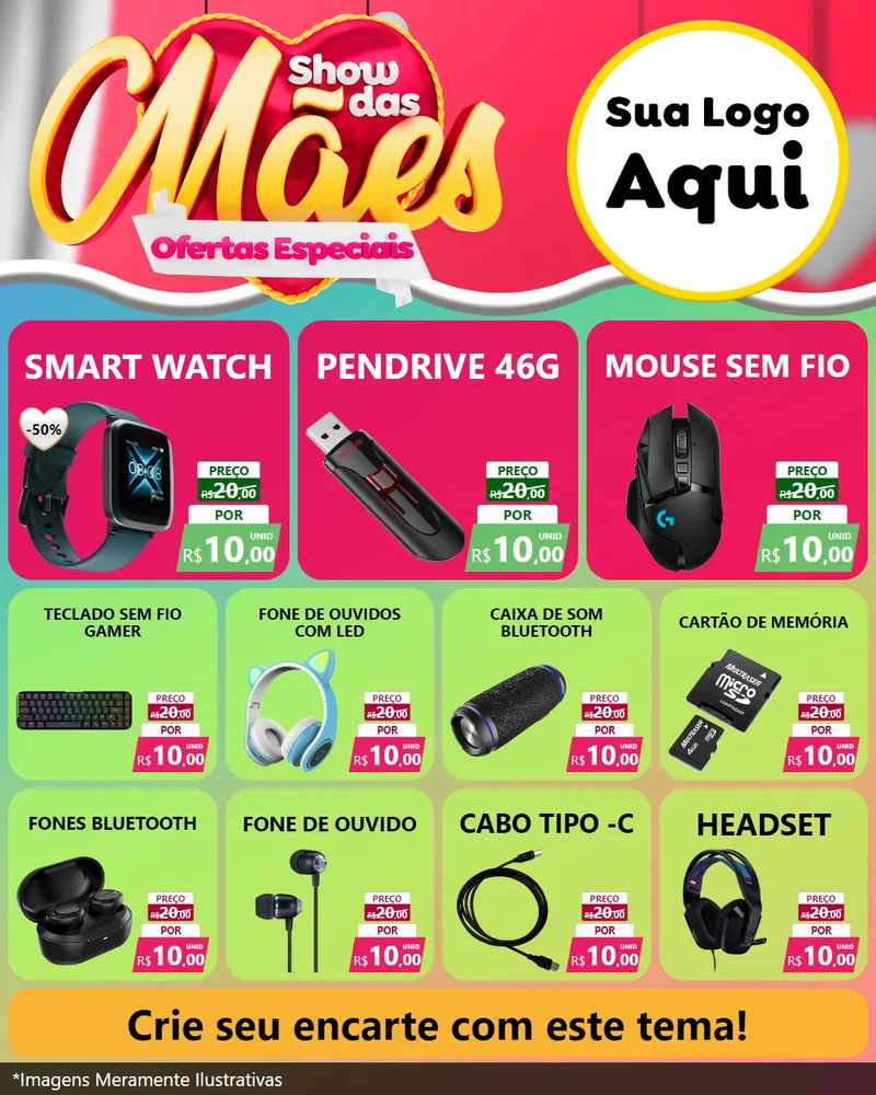 Modelo de Rede Social para Feed Instagram com o tema Show das Mães - Ofertas Especiais para Informática