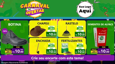 Modelo de TV para TV Horizontal com o tema Carnaval de Ofertas para Agropecuária
