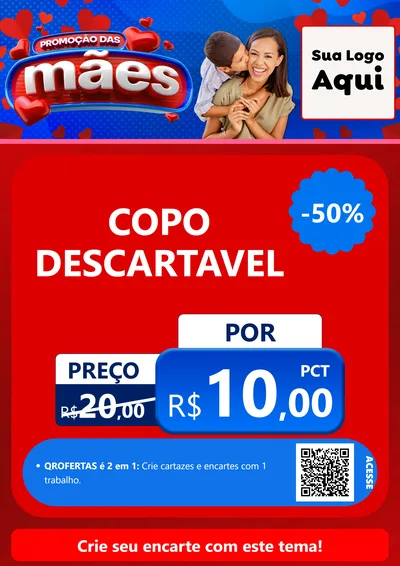 Modelo de Cartaz para Cartaz A4 Vertical com o tema Promoção das Mães para Embalagens