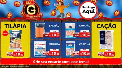 Modelo de TV para TV Horizontal com o tema Dia G - O Dia Mais Barato Do Mês para Peixaria