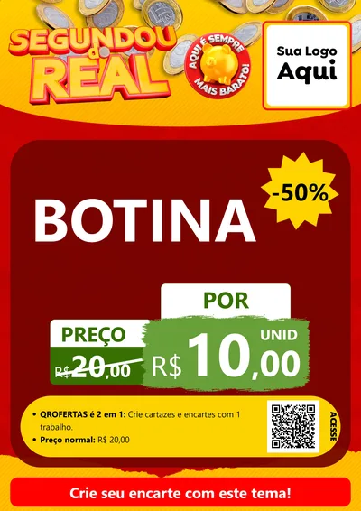 Modelo de Cartaz para Cartaz A4 Vertical com o tema Segundou do Real para Agropecuária