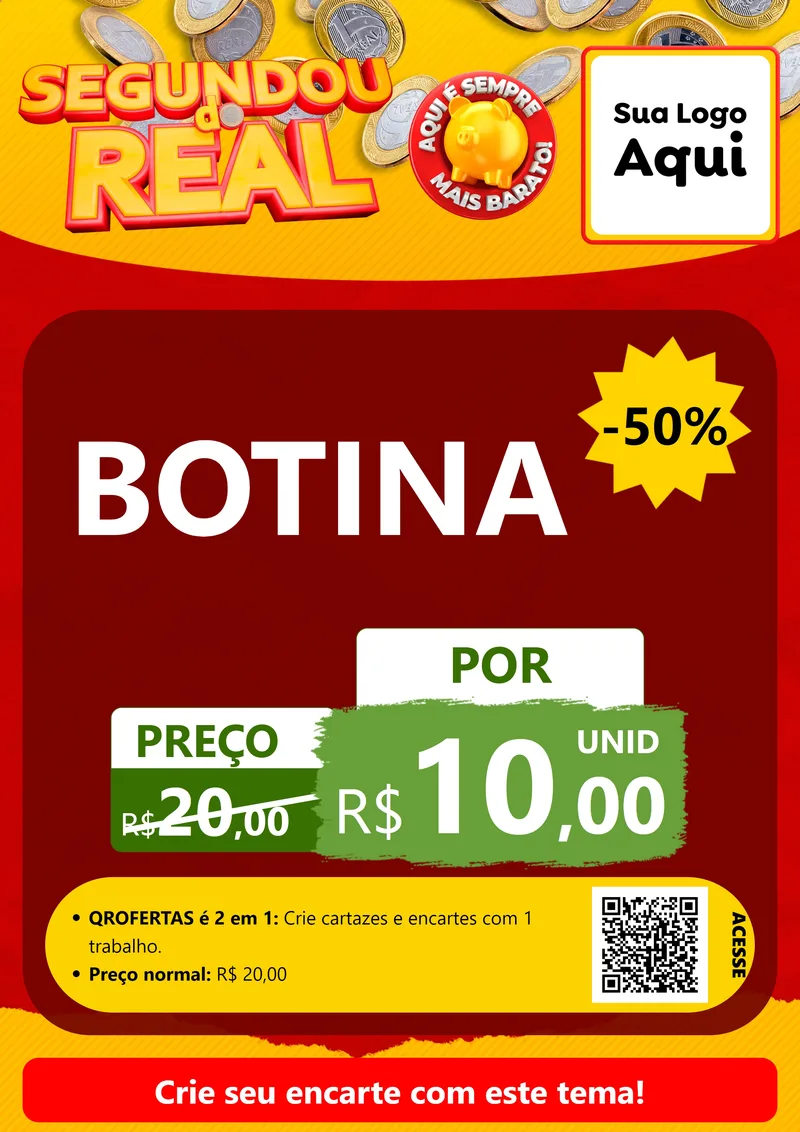 Modelo de Cartaz para Cartaz A4 Vertical com o tema Segundou do Real para Agropecuária