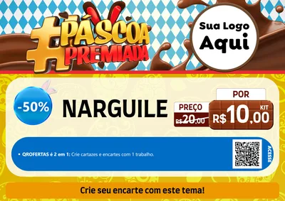 Modelo de Cartaz para Cartaz A4 Horizontal com o tema Páscoa Premiada para Tabacaria