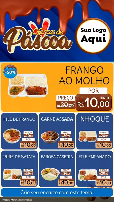 Modelo de Rede Social para Stories com o tema Ofertas de Páscoa para Restaurante