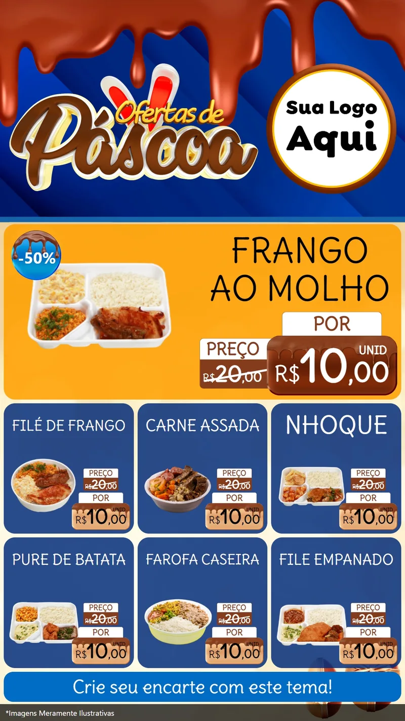 Modelo de Rede Social para Stories com o tema Ofertas de Páscoa para Restaurante