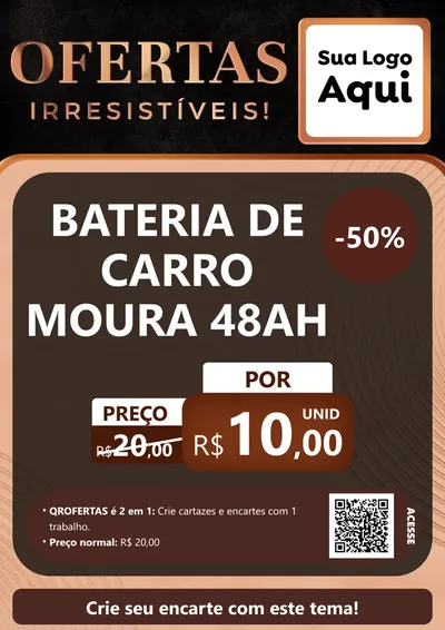 Modelo de Cartaz para Cartaz A4 Vertical com o tema Ofertas Irresistíveis! para Baterias Elétricas