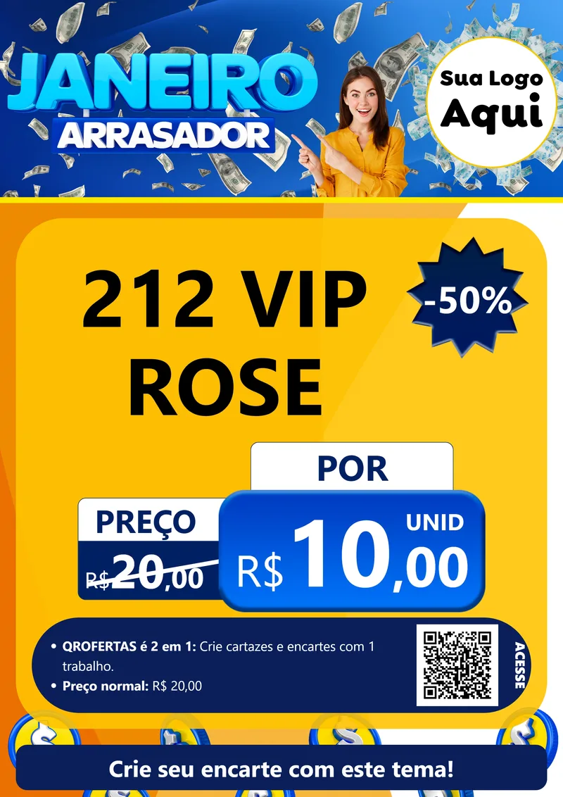 Modelo de Cartaz para Cartaz A4 Vertical com o tema Janeiro Arrasador para Perfumes