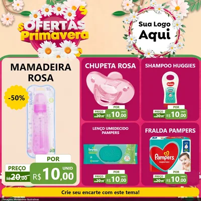 Modelo de Rede Social para Feed Facebook com o tema Ofertas de Primavera para Bebês